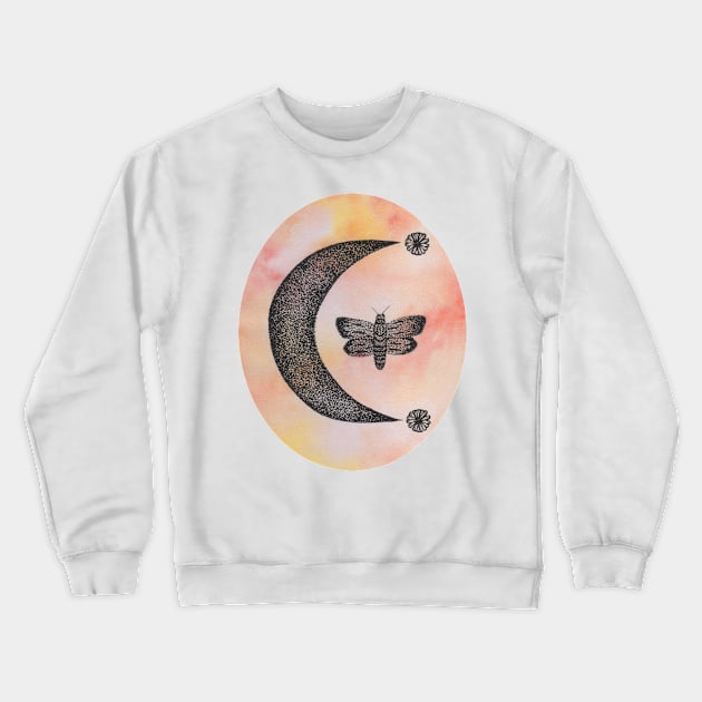 Tie dye dotwork moon Crewneck Sweatshirt by GinaaArts